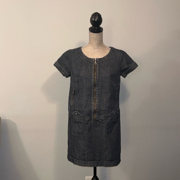 French Connection Boxy Denim Short Sleeve Dress size 12 - Picture 1 of 8
